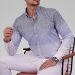 3-Tone Ombre Button-Up Shirt // Slim Fit // Blue-Gray (S)