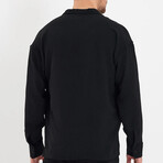 Notch Collar Button Up // Black (L)