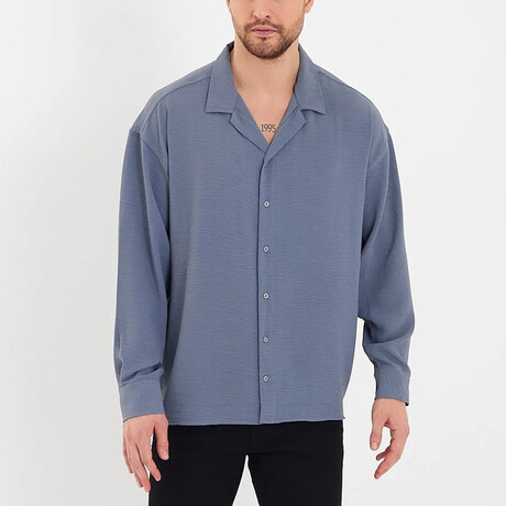 Notch Collar Button Up // Gray (S)