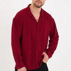 Notch Collar Button Up // Burgundy (M)