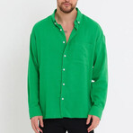 Loose Fit Button Down // Green (XL)