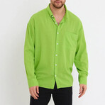 Loose Fit Button Down // Pistachio Green (L)