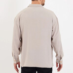 Notch Collar Button Up // Beige (S)