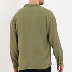 Notch Collar Button Up // Olive Green (S)