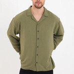 Notch Collar Button Up // Olive Green (S)
