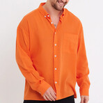 Loose Fit Button Down // Orange (L)