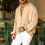 Oversized Button Up // Beige (L)
