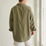 Oversized Button Up // Olive Green (L)