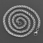 Polished Stainless Steel Spiga Wheat Chain Necklace // 24"