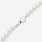 18K White Gold White Fresh Water Pearl Necklace // 17.5"