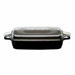 BergHOFF Scala Non-stick Cast Aluminum Roasting Pan 13" x 8.25" x 2.5", 4.9Qt., Ferno-Green, Non-Toxic Coating