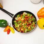 Geminis Cast Aluminum Non-Stick Fry Pan (Non-Induction), 10", Red