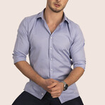 Diamond Patterned Button-Up Shirt // Blue (XL)