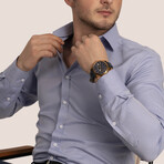 Diamond Patterned Button-Up Shirt // Blue (XL)