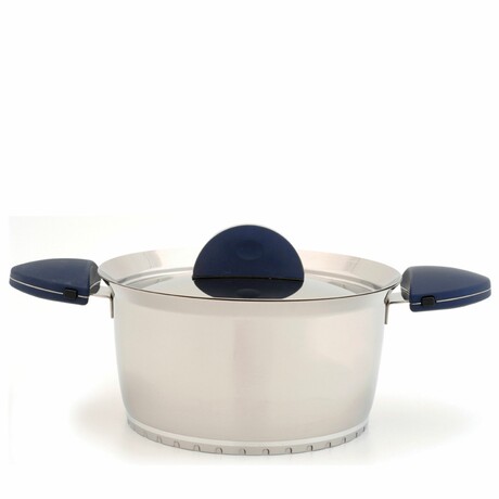 Stacca 18/10 Stainless Steel Covered Casserole, 8", Black