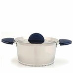 Stacca 18/10 Stainless Steel Covered Casserole, 8", Black