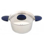 Stacca 18/10 Stainless Steel Covered Casserole, 8", Black