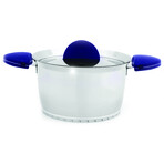 Stacca 18/10 Stainless Steel Covered Stock Pot, 10", Blue