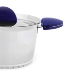 Stacca 18/10 Stainless Steel Covered Stock Pot, 10", Blue