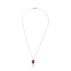 18K White Gold Pink Tourmaline Pendant Necklace // 16" // Pre-Owned