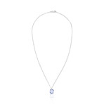 18K White Gold Sapphire Pendant Necklace // 18" // Pre-Owned