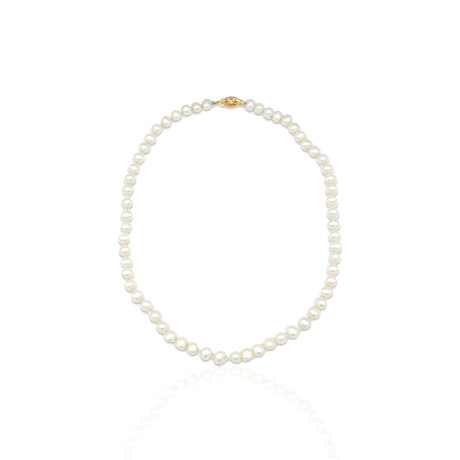 14K Yellow Gold Mother of Pearl Necklace // 15" // Pre-Owned