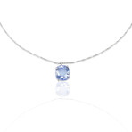 18K White Gold Sapphire Pendant Necklace // 18" // Pre-Owned
