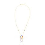 Fine Jewelry // 14K Yellow Gold Multicolor Sapphire + Diamond Pendant ...