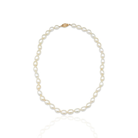 14K Yellow Gold Cultured Pearl Necklace // 16" // Pre-Owned