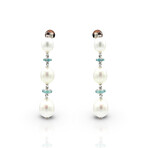18K White Gold Pearl + Paraiba Drop Earrings // Pre-Owned