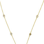 Fine Jewelry // 14K Yellow Gold Multicolor Sapphire + Diamond Pendant Necklace // 18" // New