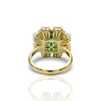 18K Yellow Gold Emerald + Diamond Ring // Ring Size: 6.5 // Pre-Owned