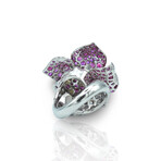 18K White Gold Diamond + Rubellite Ring // Ring Size: 7 // Pre-Owned