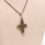 Ancient 8th-12th Century Byzantine Cross // Silver Setting