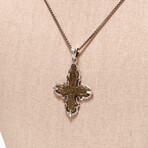 Ancient 8th-12th Century Byzantine Cross // Silver Setting