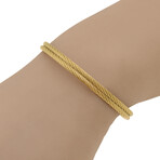 Stainless Steel Bangle Bracelet V // 7" // New