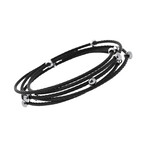 18k White Gold + Stainless Steel Cleopatra Bracelet // 6.75" // New