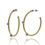 18k White Gold + Stainless Steel Hoop Earrings II // New