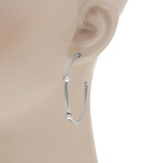 18k White Gold + Stainless Steel Hoop Earrings I // New