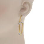 18k White Gold + Stainless Steel Hoop Earrings II // New