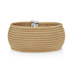 18k Yellow Gold + Stainless Steel Cuff Bracelet // 7" // New