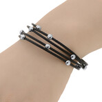 18k White Gold + Stainless Steel Cleopatra Bracelet // 6.75" // New