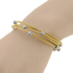 18k White Gold + Stainless Steel Cleopatra Bracelet // 6.5" // New