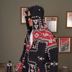 Hooded Oversize Fleece Poncho // Black (2XL)