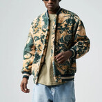 Varsity Paisley Plush Coat // Khaki (M)