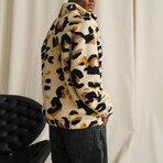 Printed Plush Coat // Leopard (XS)