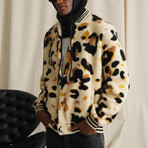 Varsity Printed Plush Coat // Leopard (S)