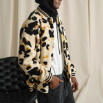 Varsity Printed Plush Coat // Leopard (2XL)