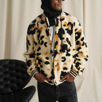 Varsity Printed Plush Coat // Leopard (L)