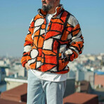 Printed Plush Coat // Orange (M)